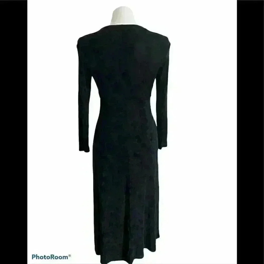 Black Floral Classy Dress - Picture 3 of 7